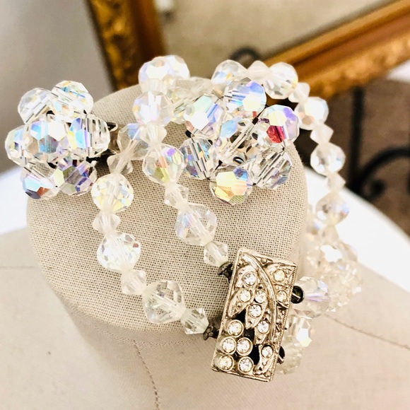 Vintage Art Deco Aurora Borealis Rhinestone Jewelry - Picture 10 of 10